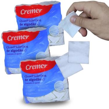 Imagem de Algodão Prensado Quadradinho Sem Perfume 750 Unidades - 3 PACOTES