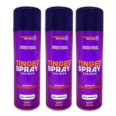 Imagem de Kit 3 Tinta de Tecidos Roupas Estofados Carpetes - Tingespray 300ml - 