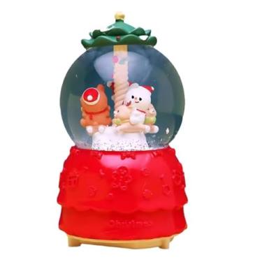 Imagem de Caixa musical bola de cristal caixa de música, enfeite de Natal, globo de neve de água, globo de neve de vidro de Natal para presente de aniversário, Natal e ano novo