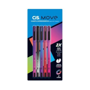 Imagem de Caneta esferográfica 0.7mm Move com 5 cores Cis