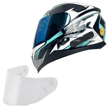 Imagem de Capacete Masculino Norisk Razor Speedmax Verde Viseira Azul, PRETO VER