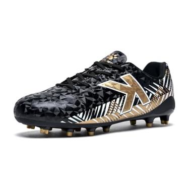 Imagem de KELME Tênis masculino de futebol de interior, suporte de arco, desempenho futsal preto/dourado, Preto, dourado, 17