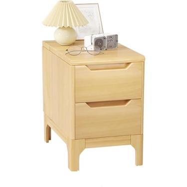 Imagem de Mesas De Cabeceira Com 2 Gavetas, Mesas De Cabeceira Geométricas Para Quarto, Criado-mudo Com Gaveta De Armazenamento, Com Pernas Afiladas, Para Quarto, Sala De Estar E Corredor, Yellow, 30x41x50cm