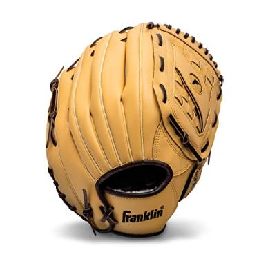 Imagem de Franklin Sports Field Master Luva de beisebol + softball - adulto + jovem beisebol + luva de softbol - luvas masculinas + femininas - arremesso para mão direita - 35,5 cm - marrom camelo