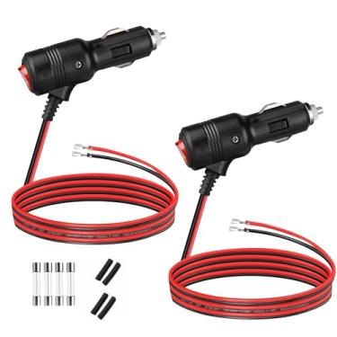 Imagem de Adaptador de conector de tomada de isqueiro de carro com interruptor liga/desliga para veículos de carros de 12/24 volts