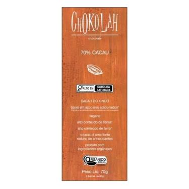 Imagem de Chocolate 70% Cacau Baixo Em Açúcares Orgânico Chokolah 70G