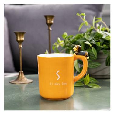 Imagem de Caneca de cerâmica caneca tridimensional alívio dachshund cachorro xícara de café casa sala de estar leite copo de café da manhã copo criativo estudante pode ser presenteado caneca de café