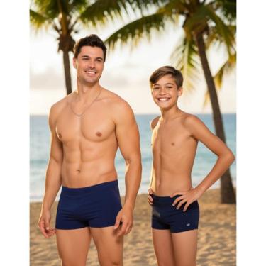 Imagem de Sunga Masculina Boxer Tal Pai Tal Filho Praia Verão Uv50 Pis