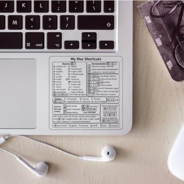 Imagem de Generic Adesivos de atalho de teclado Mac OS | Transparente, vinil, minimalista, folha de 4 peças para Air e Pro de 33.0-40.6 cm (uso interno)