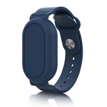 Imagem de Pulseira de silicone para SmartTag 2, compatível com Galaxy Smart Tag 2, capa protetora flexível para Tag 2, Smart Tag GPS Tracker azul