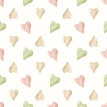 Imagem de Tecido Tricoline Digital Corações Delicadeza - Fuxicos e Fricotes - 50