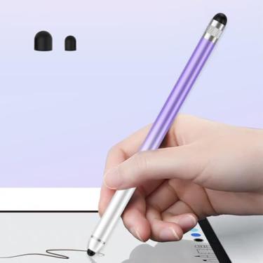 Imagem de Caneta Stylus para telas sensíveis ao toque, ponta dupla, universal compatível com iPad, iPhone, Android, Samsung, tablets – Stylus gradiente roxo com pontas sobressalentes para notas, trabalho e