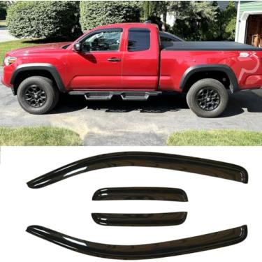 Imagem de Deebior 4 Peças Protetores De Chuva Para Janelas Originais, À Prova De Quebra, Estilo Externo, Defletores De Vento Laterais Duráveis, Fumaça Escura, Viseiras De Ventilação De Janela De Aparência Bon