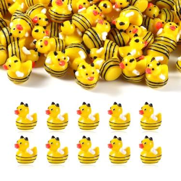 Imagem de Mini patos de resina, pequenos bonecos de resina, conjunto de pato pequeno, minifiguras de abelhas em miniatura, para jardim, paisagem, decoração de casa de boneca, vaso
