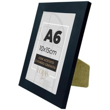 Imagem de Kit 7 Porta Retrato A6 10x15cm com Acetato fundo gravata Quadros Molduras Fotos (Preto)