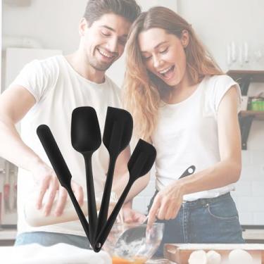 Imagem de Conjunto de espátulas de silicone de grau alimentício, borracha resistente ao calor, uma peça, design sem costura, espátula de cozinha para raspar, assar, misturar, panqueca, jarra, lava-louças, livre