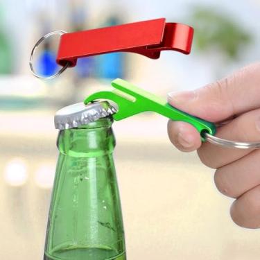 Imagem de Abridor de garrafas de bebidas para homens, mulheres, abridores de garrafa de cerveja, chaveiro de metal premium, pequeno e prático, fácil de transportar (vermelho)