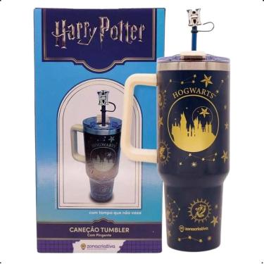 Imagem de Copo Térmico Canecão Tumbler Com Pingente 1,15L Hogwarts