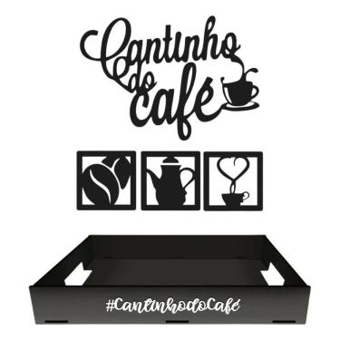 Imagem de Bandeja Mdf Cantinho Do Café Decoração Cozinha Escritório Co