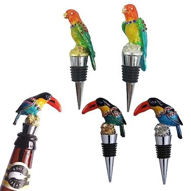 Imagem de Rolhas de vinho em formato de pássaro para garrafas de vinho, silicone, reutilizável, tampa de saída de vinho, tampa de garrafa, rolhas seladoras de garrafas, acessórios de vinho fofos, acessórios