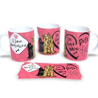 Imagem de Caneca de Porcelana Estampa Cachorro Pet Dog (I Love Yorkshire)