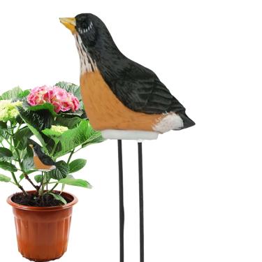 Imagem de Medidor de água do solo, sensor de umidade de plantas em forma de pássaro | Higrômetro de plantas inteligente resina decoração de jardim para pomar fazenda gramado agricultura estufa bonsai interno