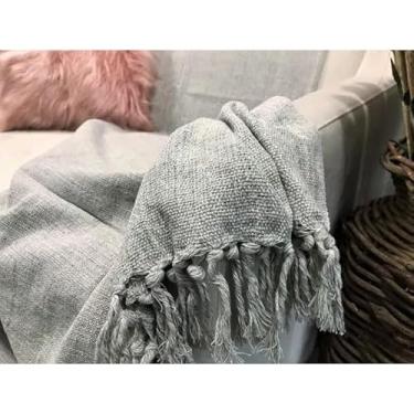 Imagem de Manta Para Sofa Grande 220x150cm Protetora Decorativa Ideal Para Sala De Estar (Cinza Mesclado)
