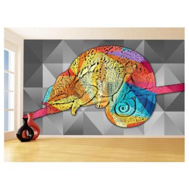 Imagem de Papel De Parede 3D Animais Pop Art Camaleão Pet 3,5M Pxa23 - Você Deco