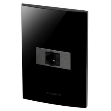 Imagem de Conjunto 1 Tomada Telefone Rj11 - Inova Black / Grafite - Alumbra