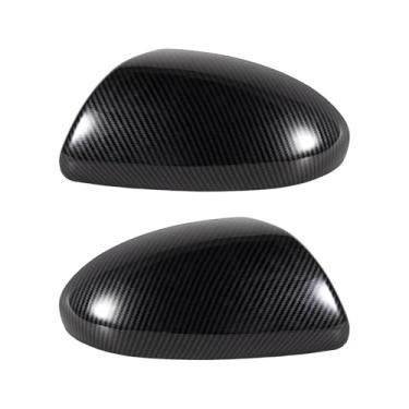 Imagem de Capa de espelho retrovisor de porta padrão de fibra de carbono compatível com acessórios de carro Mazda 3 2010-2013