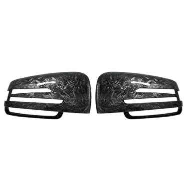 Imagem de Capa de espelho de carro para Benz W204 E W212 W176 W246 CLS C218 GLA X156 Capas de espelho retrovisor ABS fibra de carbono preto brilhante