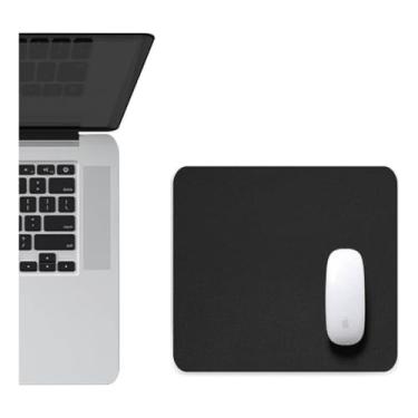 Imagem de Tapete de mesa em couro e camurça, confortável e antiderrapante, 80 x 40 cm, inclui tapete de mouse em couro (Mouse Pad Preto)