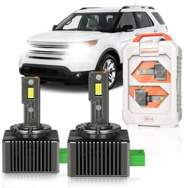 Imagem de SENROBO Apto para Ford 2011-2015 Explorer 2010-2023 Mustang Shelby GT350 GT500 D3S apenas lâmpadas de xênon, projetor 35W HID substituição de luz, 6000K 30000LM 600% mais brilhante D3SC1 luz bi-xenon