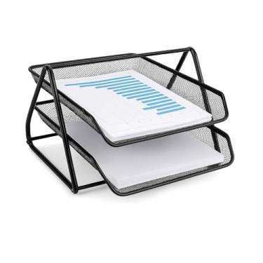 Imagem de Organizador de Mesa Aramado Caixa Correspondência Dupla De Escritório Porta treco Papel