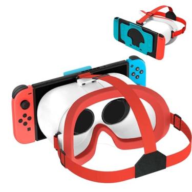 Imagem de Upgraded VR Headset for Nintendo Switch & Switch OLED Model, Switch Virtual Reality Glasses with Adjustable HD Lenses and Comfortable Head Strap, 3D Goggles for Switch Accessories (White & Blue)