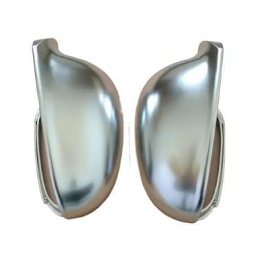 Imagem de Conjunto de 2 capas de espelho retrovisor laterais cromadas foscas compatíveis com VW Golf MK5 GTI 5, Passat B6, Jetta MK5 R36 R32, Golf Plus Variant, cor prata.