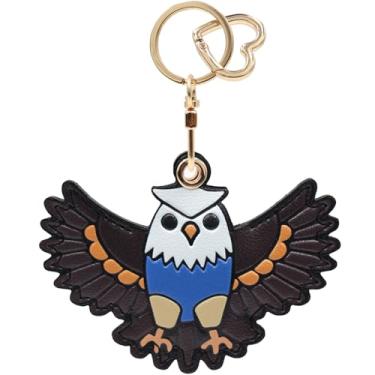 Imagem de Capa MC Fashion de couro PU compatível com AirTag, capa criativa Eagle GPS Tracker chaveiro (azul)