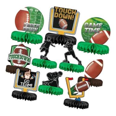 Imagem de Esquirla Conjunto de 10 Centros de Mesa em Formato de Favo de Mel com Tema de Futebol, Silhuetas de Papel para Jogos de Futebol, Ideais para Eventos, Reuniões
