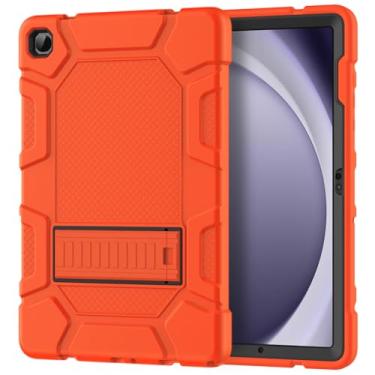 Imagem de Azzsy Capa para Samsung Galaxy Tab A9 + modelo 2023 de 10,9 polegadas (SM-X210/X216/X218), capa protetora resistente à prova de choque de alto impacto, laranja