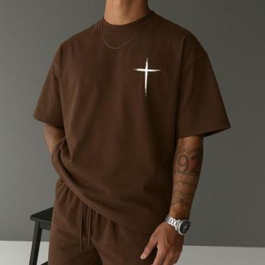 Imagem de Camiseta Masculina Streetwear Cruz Evangélica Gospel Camisa Unissex Te