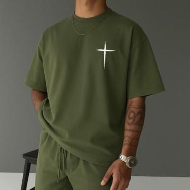 Imagem de Camiseta Masculina Streetwear Cruz Evangélica Gospel Camisa Unissex Te