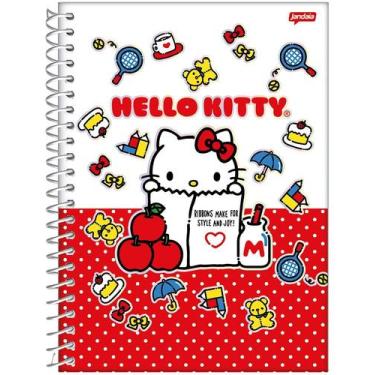 Imagem de Caderno Jandaia college Hello Kitty 175x242mm 160 folhas