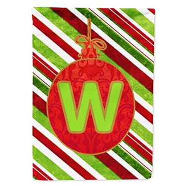 Imagem de Caroline's Treasures CJ1039-W-GF Enfeite de Natal Letra W Monograma Inicial Bandeira Jardim Tamanho CJ1039, Pequeno, Multicolorido