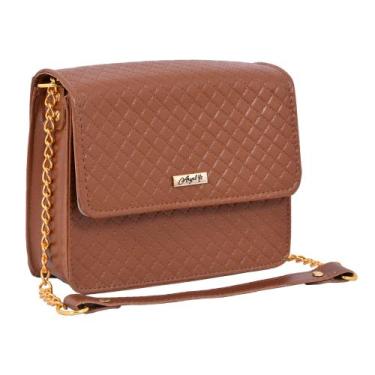 Imagem de Bolsa Feminina Transversal Corrente Festa - Aryel, Marrom