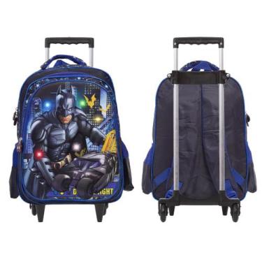 Imagem de Mochila Infantil De Rodinhas Estampa Batman C/ Led Colorido - TOYS 2U