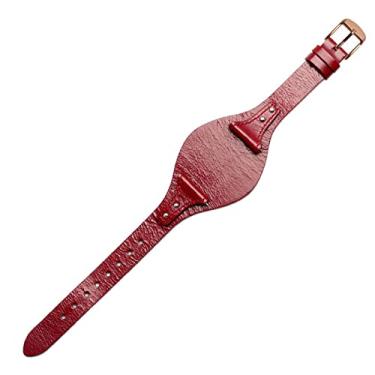 Imagem de AEHON Pulseira de relógio de couro genuíno de liberação rápida para fóssil ES4114 ES4113 ES3625 ES3616 pulseira de relógio feminina 18 mm pulseira moderna (cor: vermelho - ouro rosa, tamanho: 18 mm)