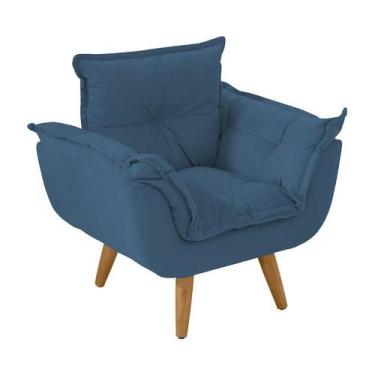 Imagem de Poltroninha Infantil Opalinha 2 a 6 anos Suede Azul - MADEIRA DE OURO
