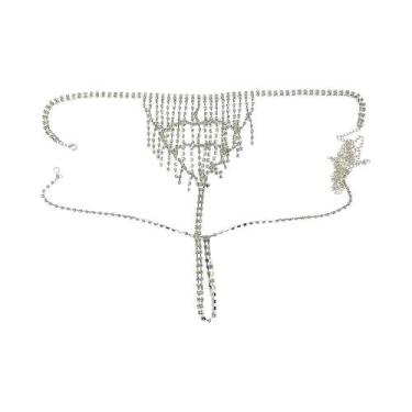 Imagem de Conjunto De Lingerie Feminina Com Sutiã De Rede Com Strass E Tanga, Jo