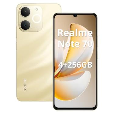Imagem de Realme Note 70 Smartphone Tela de 6.74" Display, 4GB RAM 256GB ROM, 6000mAh Batteria, Dual 4G SIM (Ouro)