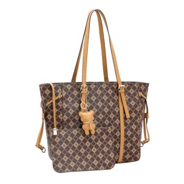 Imagem de Kit Bolsa Feminina Grande Chenson Monograma Luxo Shopping (Café)